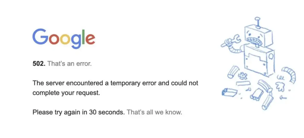 502. That’s an error