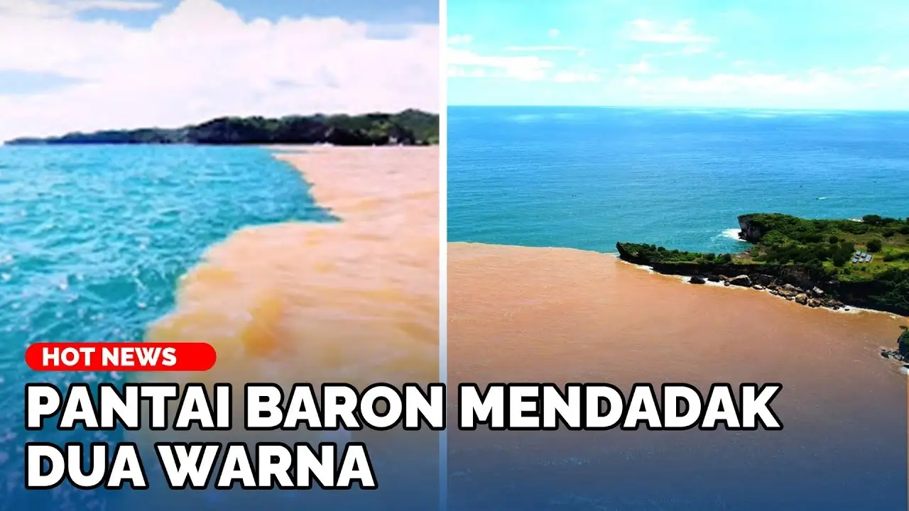 Fenomena Air Laut Dua Warna di Pantai Baron Pikat Wisatawan Fenomena Air Laut Dua Warna di Pantai Baron Pikat Wisatawan