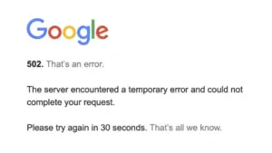 Arti Error 502 Saat Google Meet Down