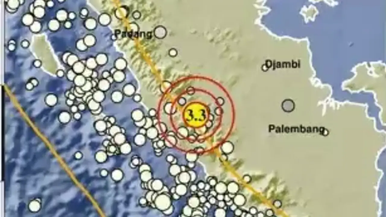 BMKG Laporkan Gempa M 3,3 Guncang Merangin Jambi Hari Ini