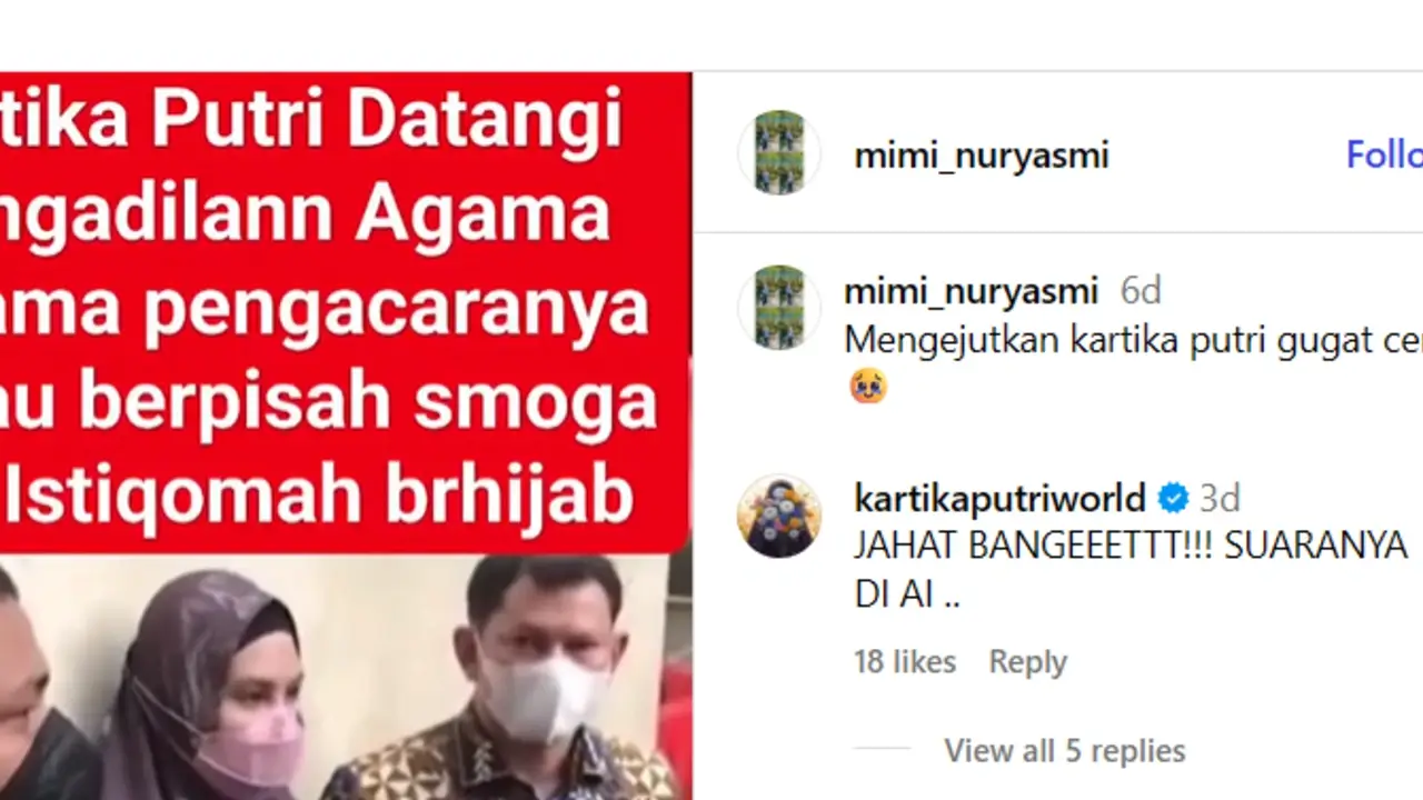 Heboh Isu Cerai, Kartika Putri Tegaskan Video yang Beredar Palsu Heboh Isu Cerai, Kartika Putri Tegaskan Video yang Beredar Palsu