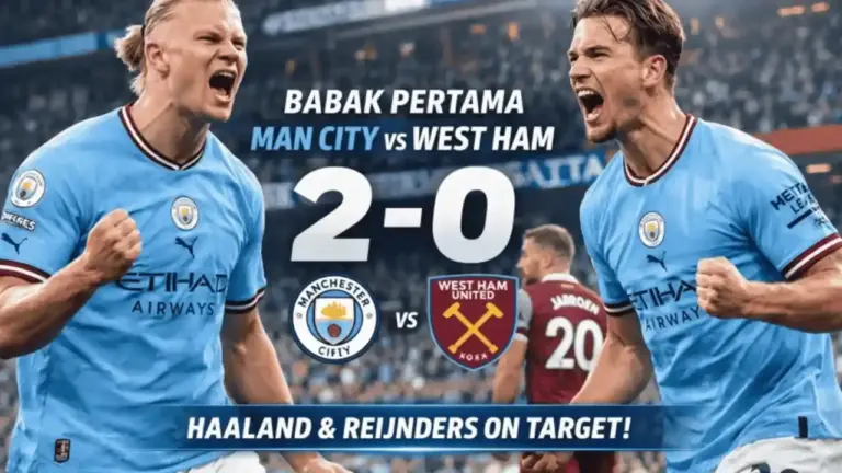 Manchester City Unggul 2-0 Atas West Ham