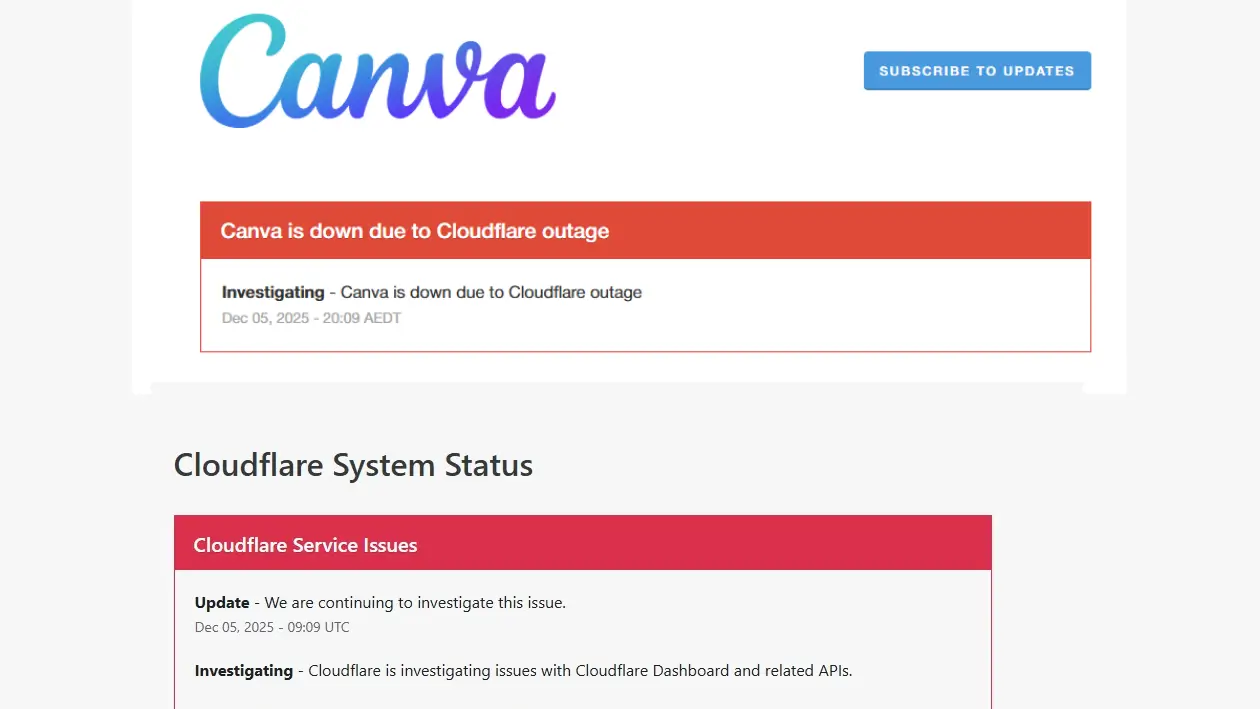 Cloudflare Down, Canva Ikut Down Error 503 Hari Ini Cloudflare Down, Canva Ikut Down Error 503 Hari Ini
