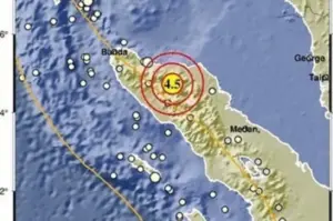 (BMKG Terkini) Gempa Magnitudo 4,5 Guncang Bener Meriah Aceh