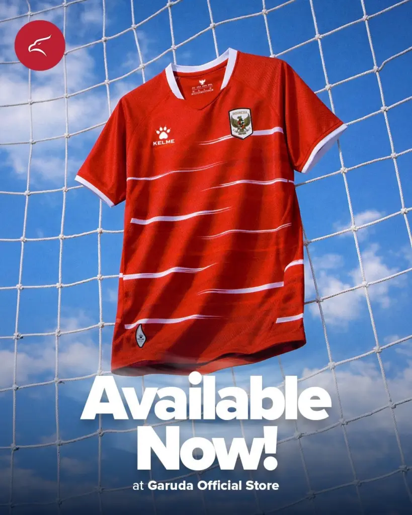 Penampakan Jersey Home Timnas Indonesia Kelme